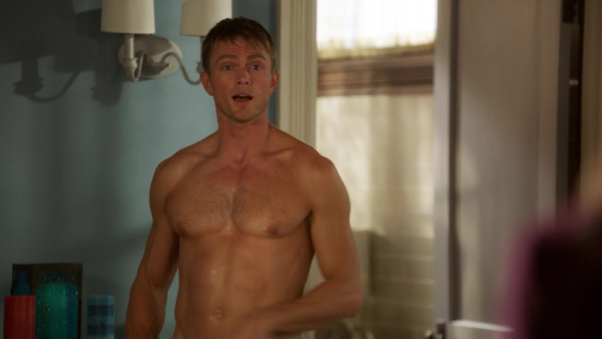 Wilson Bethel shirtless in Hart Of Dixie 2-16 "Where I Lead Me" 