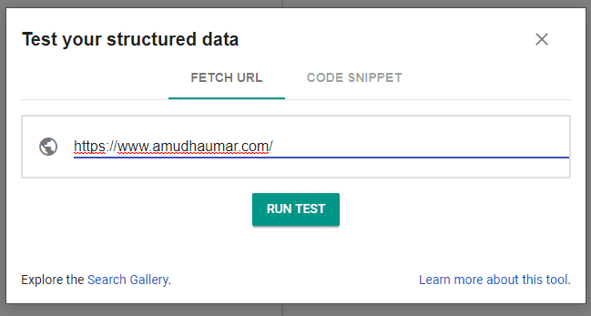 Testing Structured Data Using Fetch URL Option
