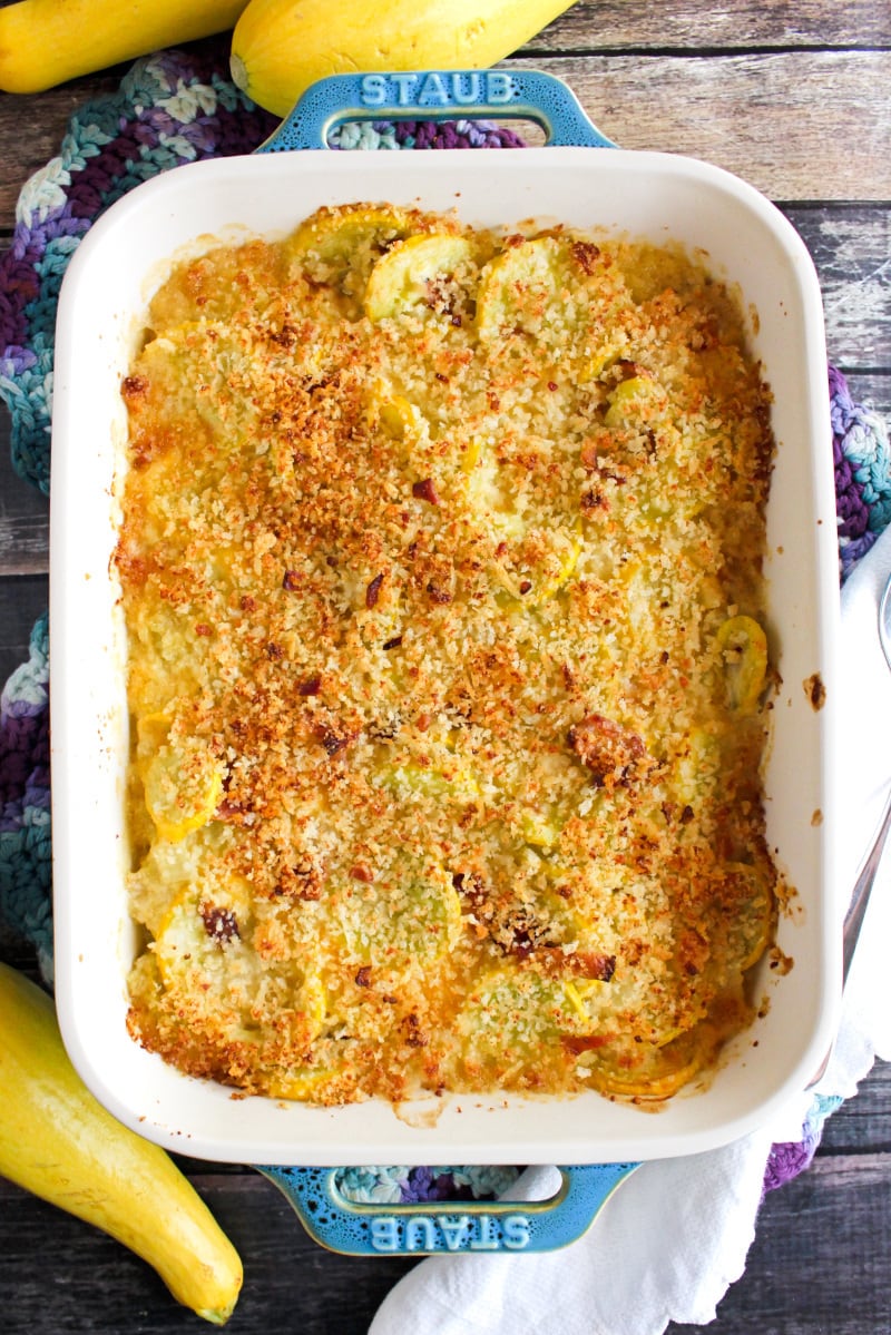 Yellow Squash Casserole with Bacon The Two Bite Club