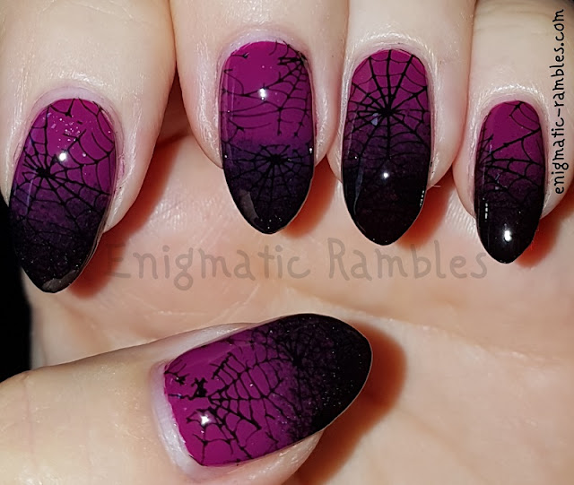 Enigmatic Rambles Halloween Nails Spiderweb Gradient