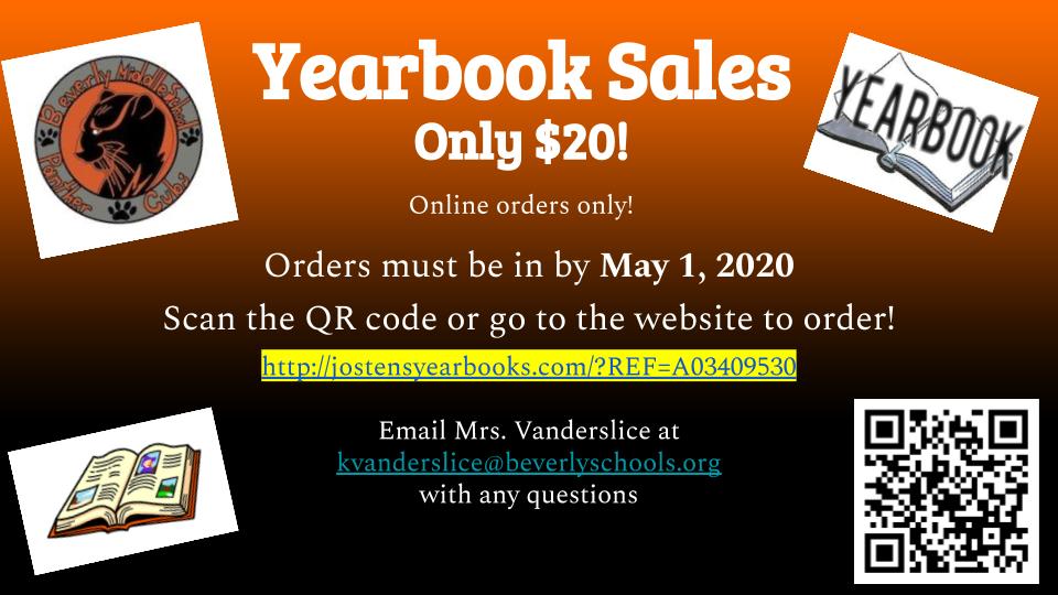 Beverly Middle School Homeward Bound Yearbook Order Deadline TOMORROW