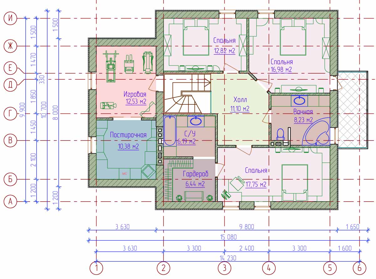 План дома 5 комнат одноэтажный