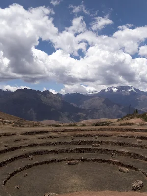 Crop circles at the Moray Incan Farm Laboratory near Ollantaytambo Peru