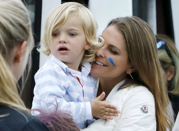 Princess Madeleine, Prince Nicolas, Crown Princess Victoria and Chris O'Neill from the 40th birthday party of Cristina Stenbeck