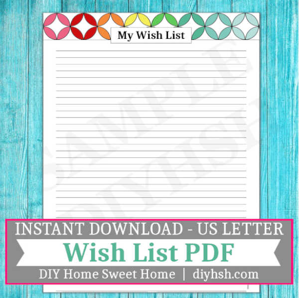 Diy Home Sweet Wish List Free Printable For Diy Home Sweet Wish List Free Printable For
