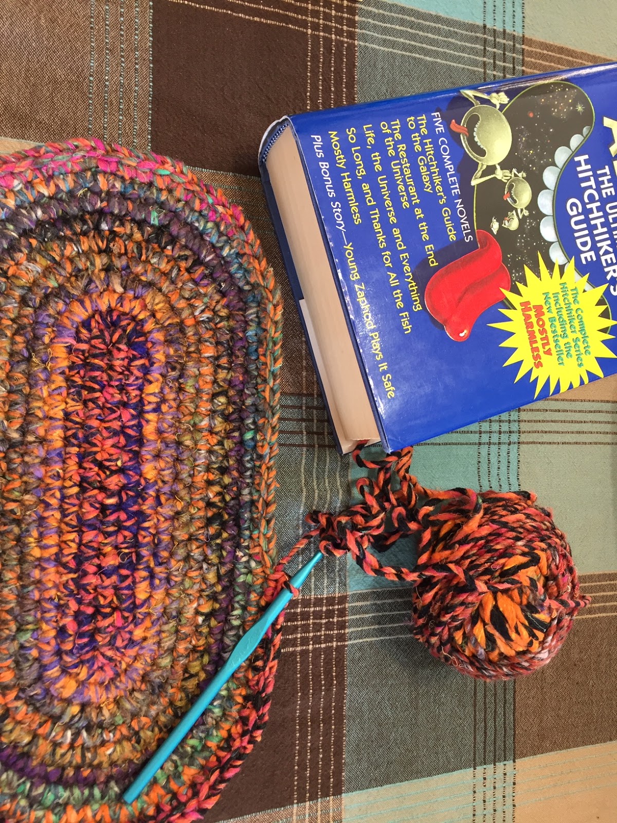 Noro Yarns Ginga Crocheted table mat & Silk scarf from Handspun