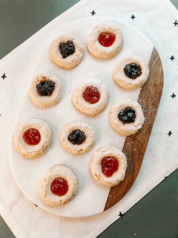 Me and My Pink Mixer Jam Thumbprint Cookies