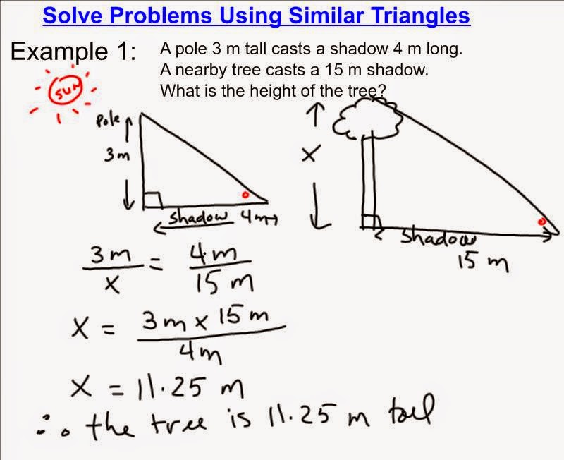 problem solving using similar triangles