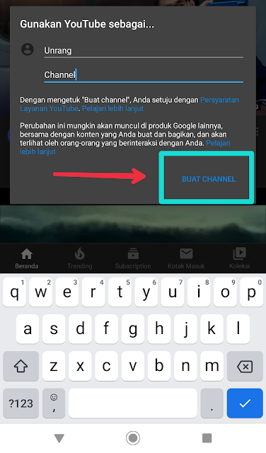 Buat channel cuma 3 menit di hp android