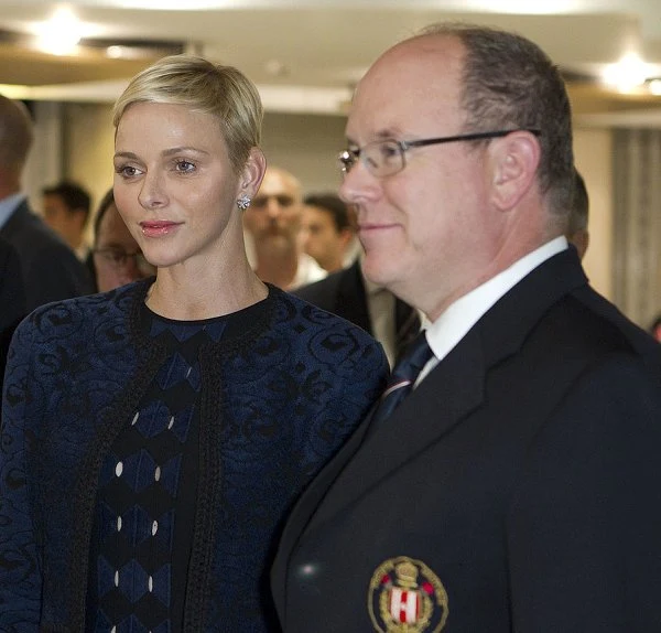 Princess Charlene of Monaco wore dress style diamond earrings, wore valentino dress, new season dress 2017