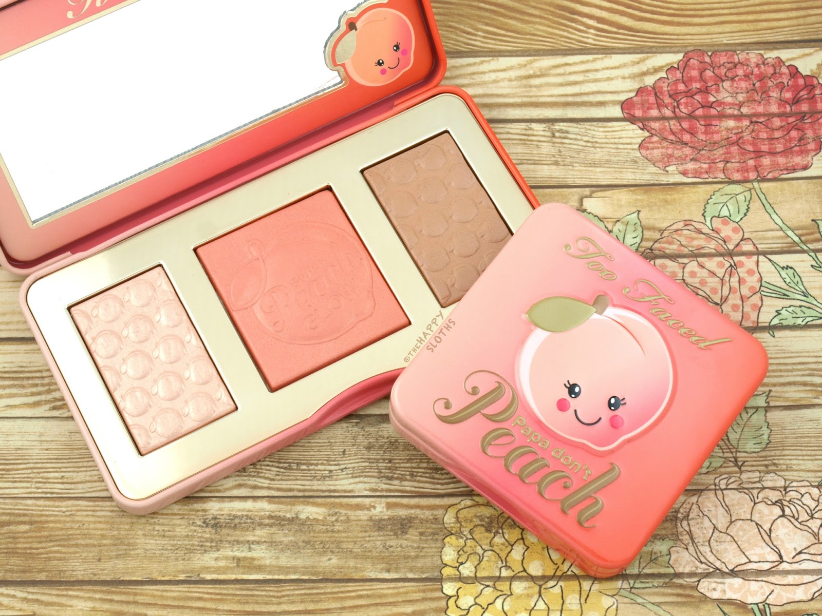 Too Faced Sweet Peach Glow Highlighting Palette & Papa Don't Peach Blush: Review and Swatches 