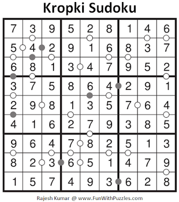 Solution of Kropki Sudoku Puzzle (Fun With Sudoku #269)