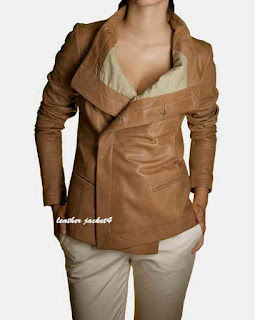 Women Tan Leather Jacket