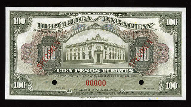 World paper money Paraguay Currency 100 Pesos