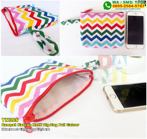 Dompet Kanvas Motif Zig-Zag Full Colour