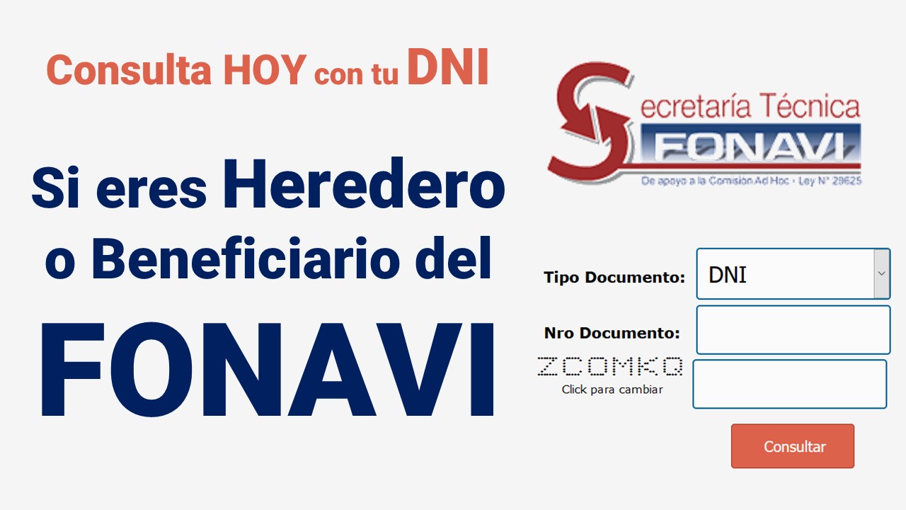 Con tu DNI LINK consulta si eres HEREDERO o BENEFICIARIO del FONAVI