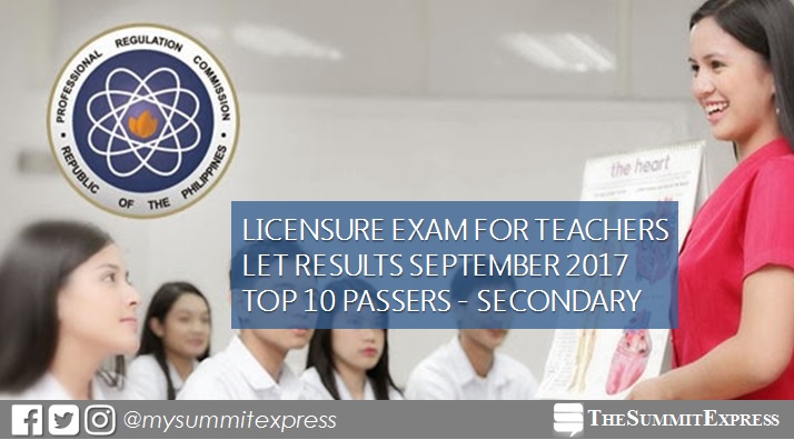 Top 10 List: September 2017 LET Secondary Teachers board exam
