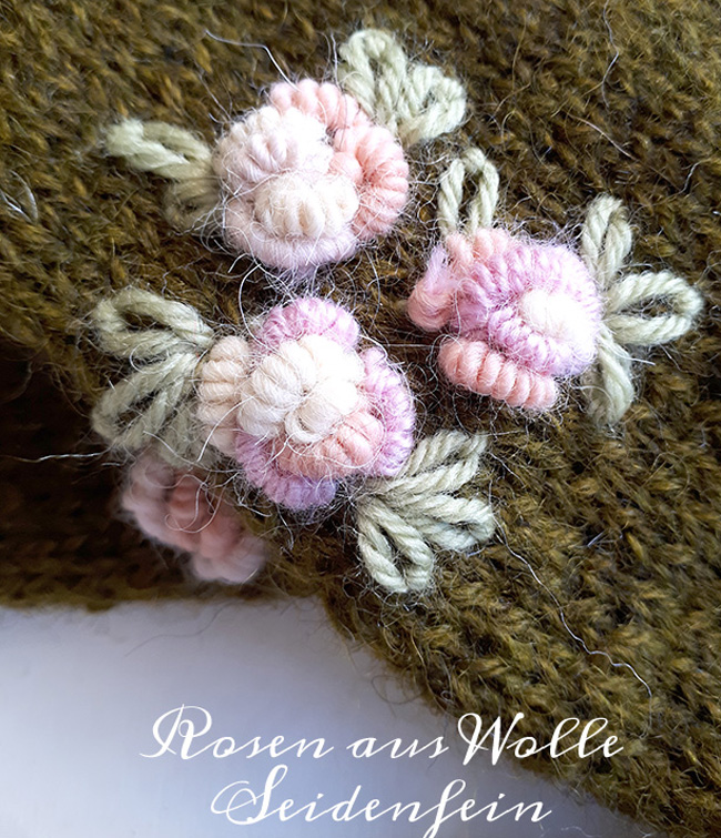 kleine Rosenstickerei * small woolen embroidery