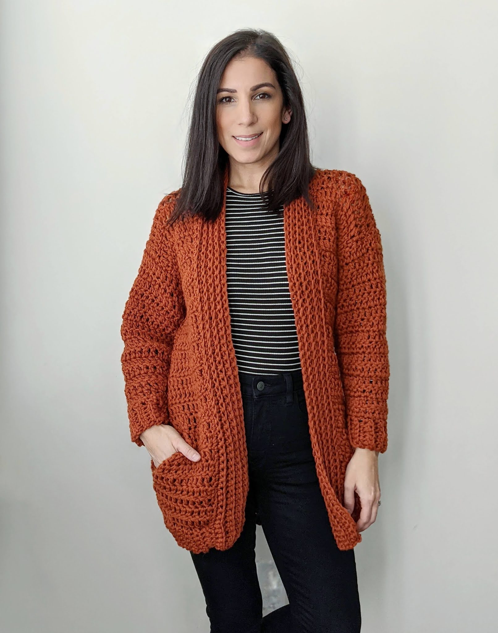 Hand in My Pocket Cardigan OTH Crochet Nook