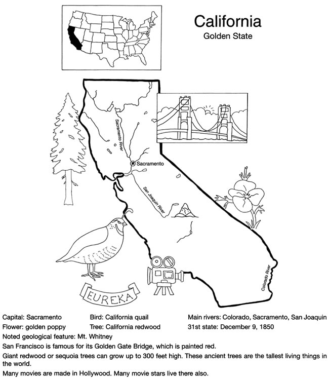 california missions map coloring pages - photo #1