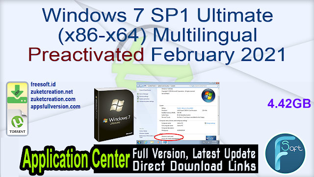 Windows 7 SP1 Ultimate (x86-x64) Multilingual Preactivated February 2021