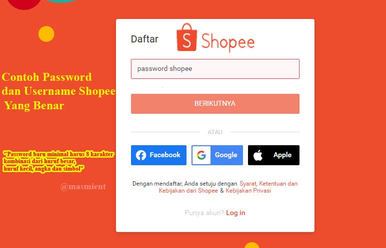 Contoh Password Dan Username Shopee Yang Benar Tuh Begini Blogseger