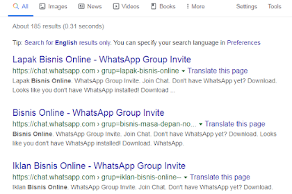 Cara Mudah Mencari Grup Whatsapp WA, Telegram, FB Semua Kategori di Google