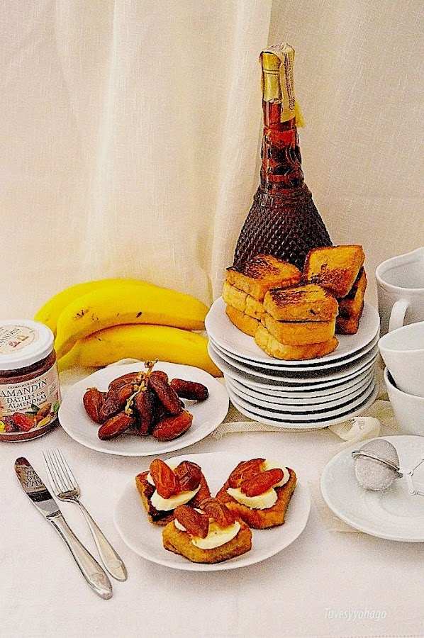 Mini Tostadas Francesas de Dátiles y Plátanos - #Jaquealareina - TuvesyyoHago