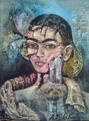 Retrato Portrait surrealista de Frida Khalo pintora Rudi