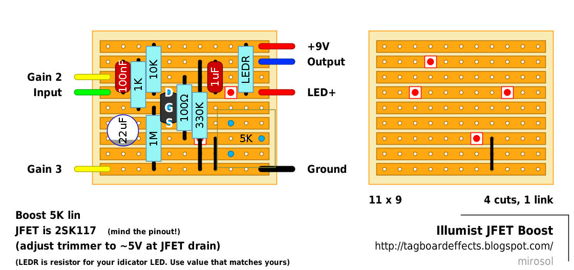 Guitar FX Layouts: Illumist JFET Boost