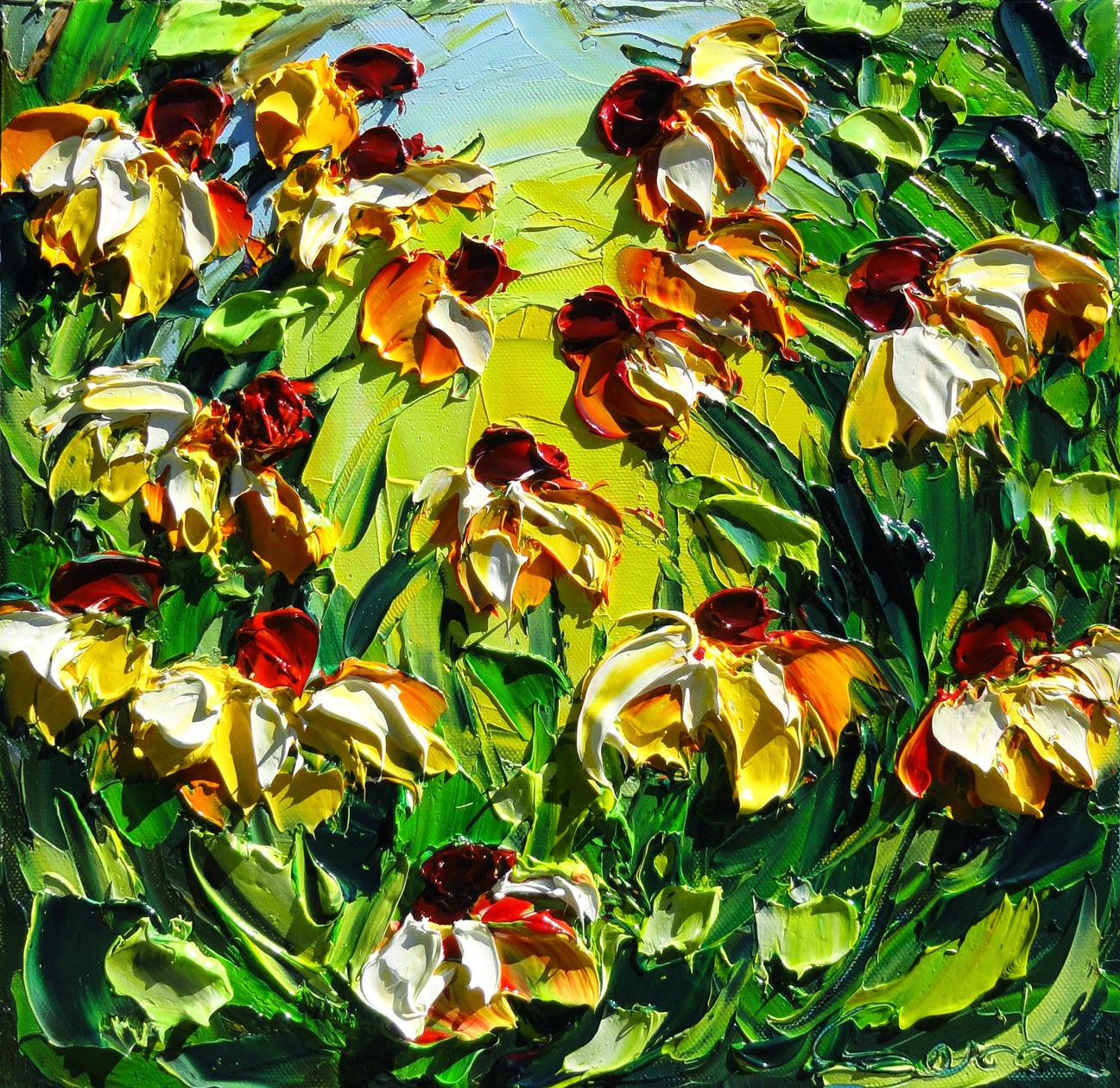 http://beatasasik.indiemade.com/product/b-sasik-original-oil-painting-garden-art-daisies-painting?tid=53