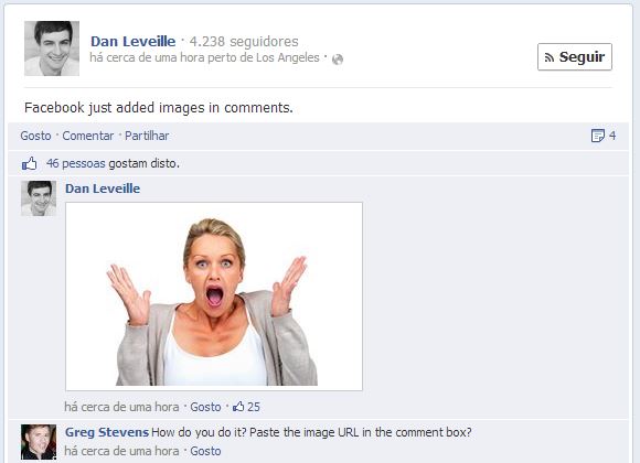 Facebook adiciona recurso para publicar imagens nos comentários