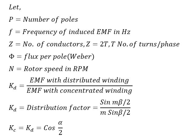 derivation of alternator EMF