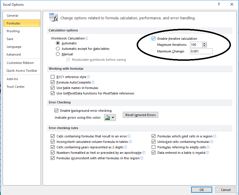Microsoft Office Excel Cannot Calculate 