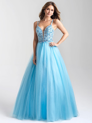 spaghetti straps prom dresses by madison james Turquoise color