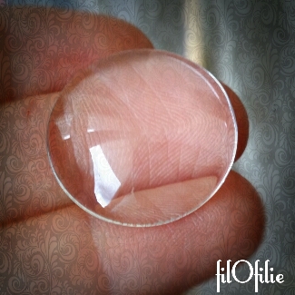 Cabochon en verre transparent