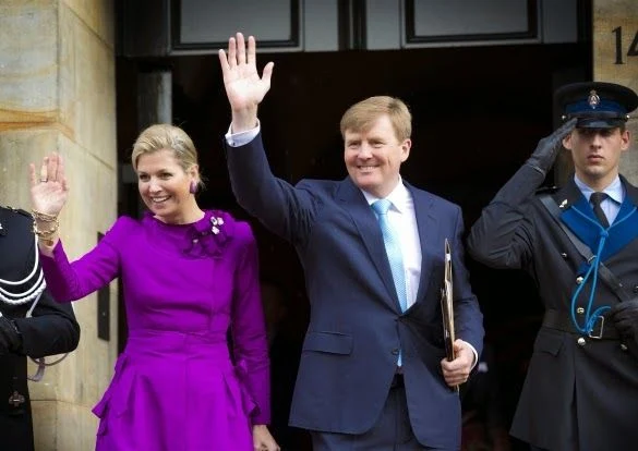 Members of the Dutch Royal Family at a reception for birthday of King Willem-Alexander