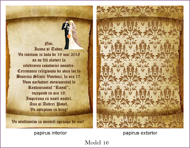 Invitatii Nunta Papirus