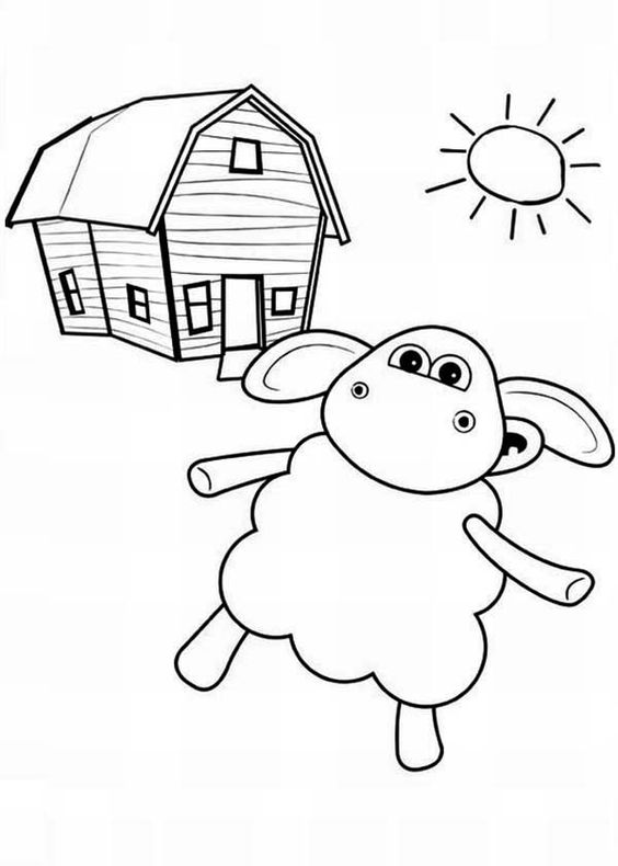 Tranh tô màu cừu Timmy và ngôi nhà
