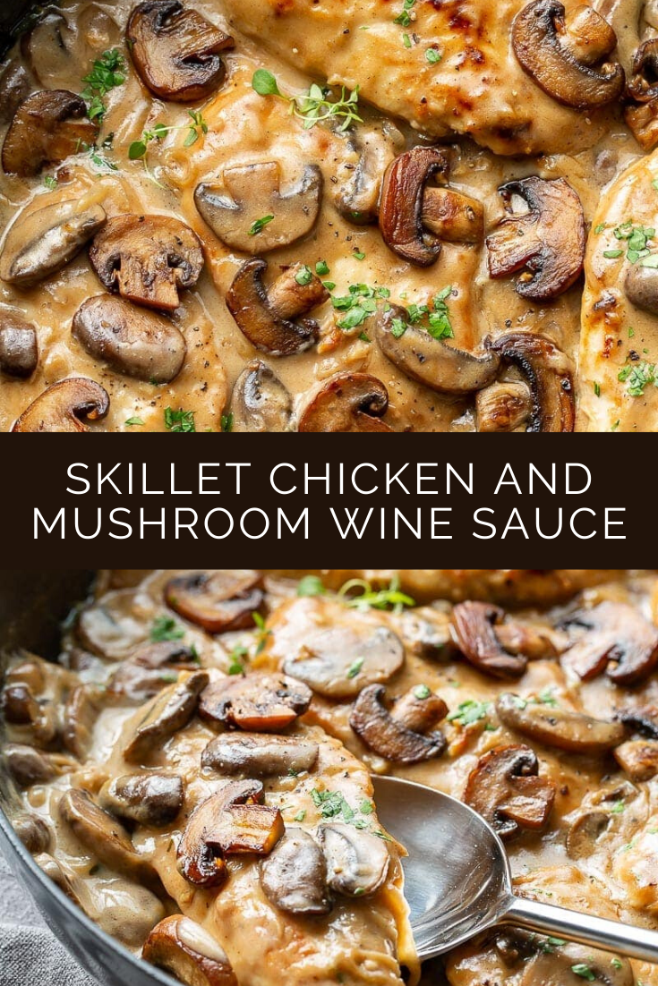Skillet Chicken and Mushroom Wine Sauce Recipe