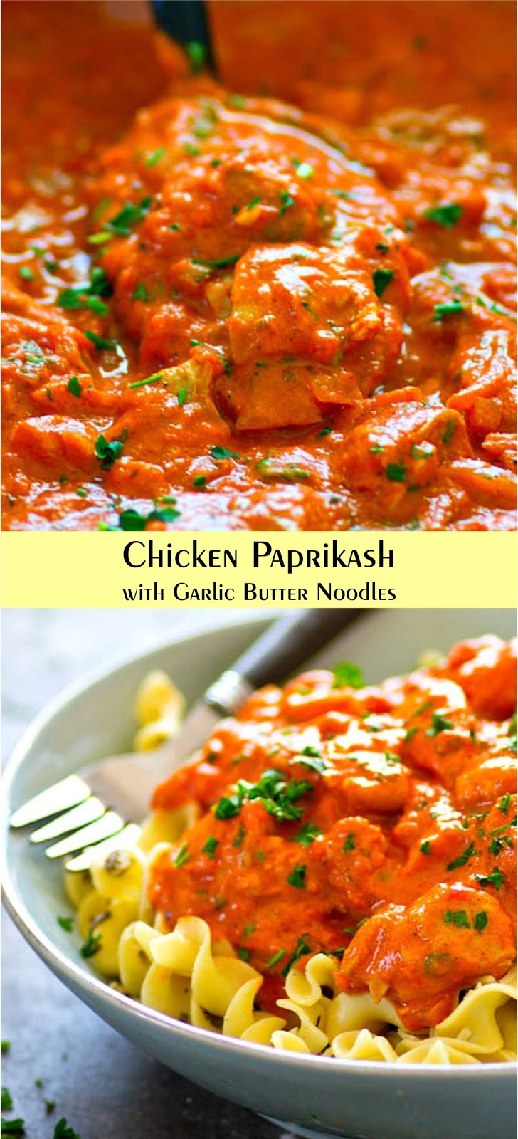 Chicken Paprikash with Garlic Butter Noodles Extra Ordinary Food