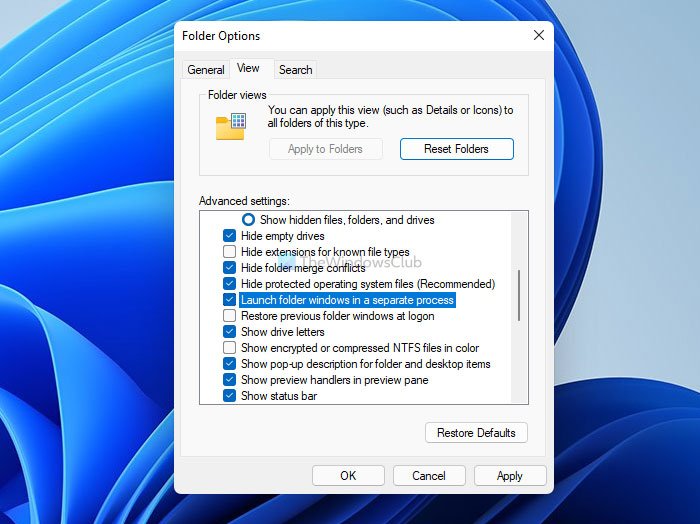 Cómo activar Windows 10 Explorer en Windows 11 usando Opciones de carpeta