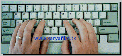 Posisi jari pada keyboard - belajar mengetik 10 jari | Karya Fikri