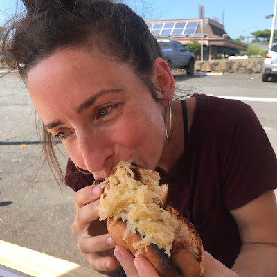 Vegan hotdog with Sauerkraut