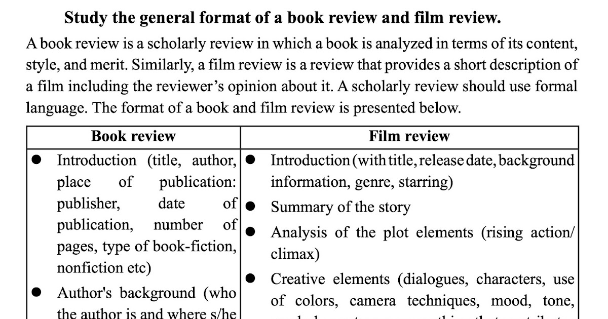 film or book review meaning