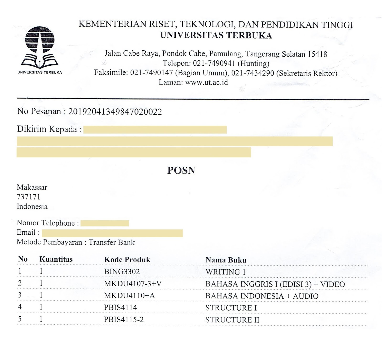 Proses Pendaftaran Universitas Terbuka