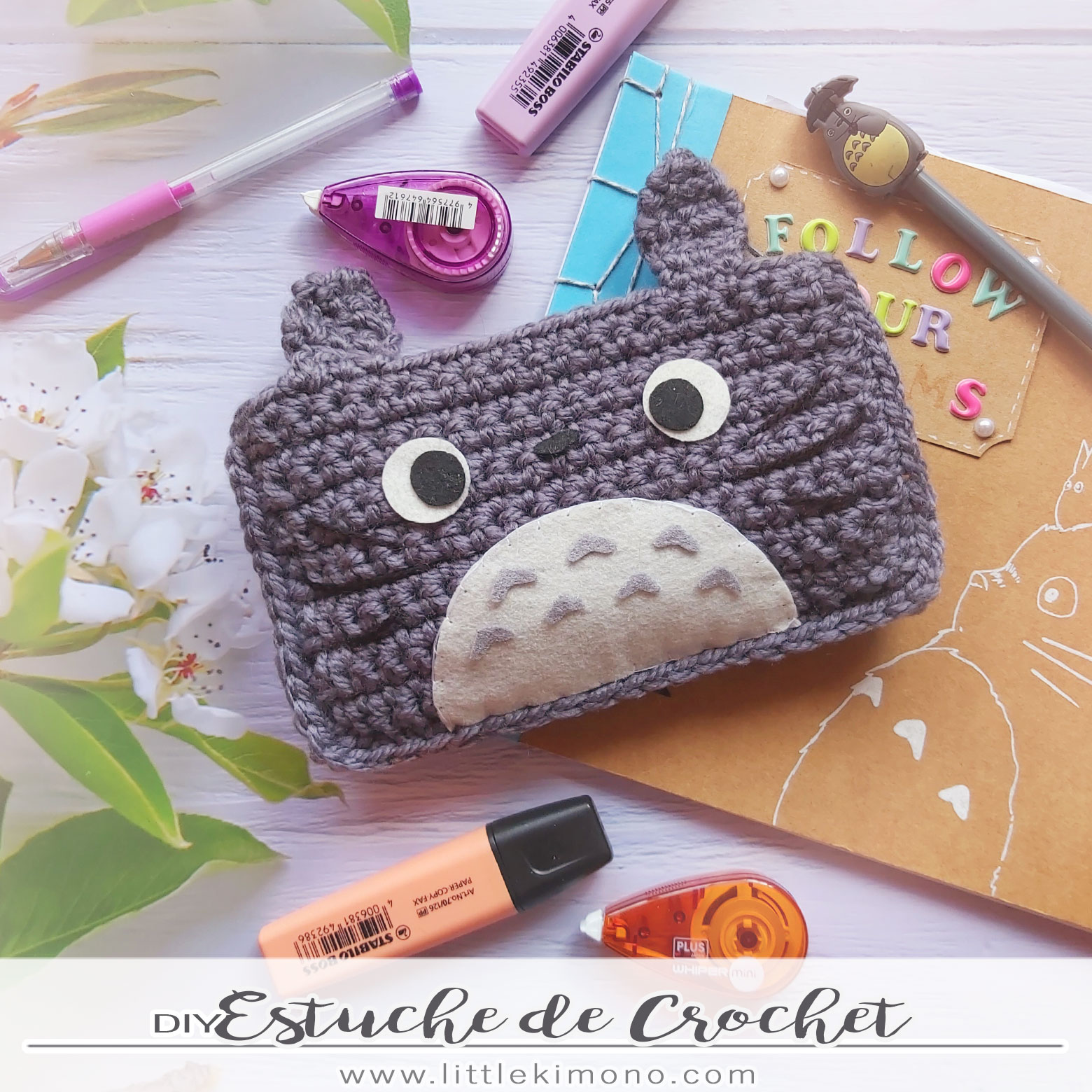 Estuche de Totoro a Crochet HANDBOX