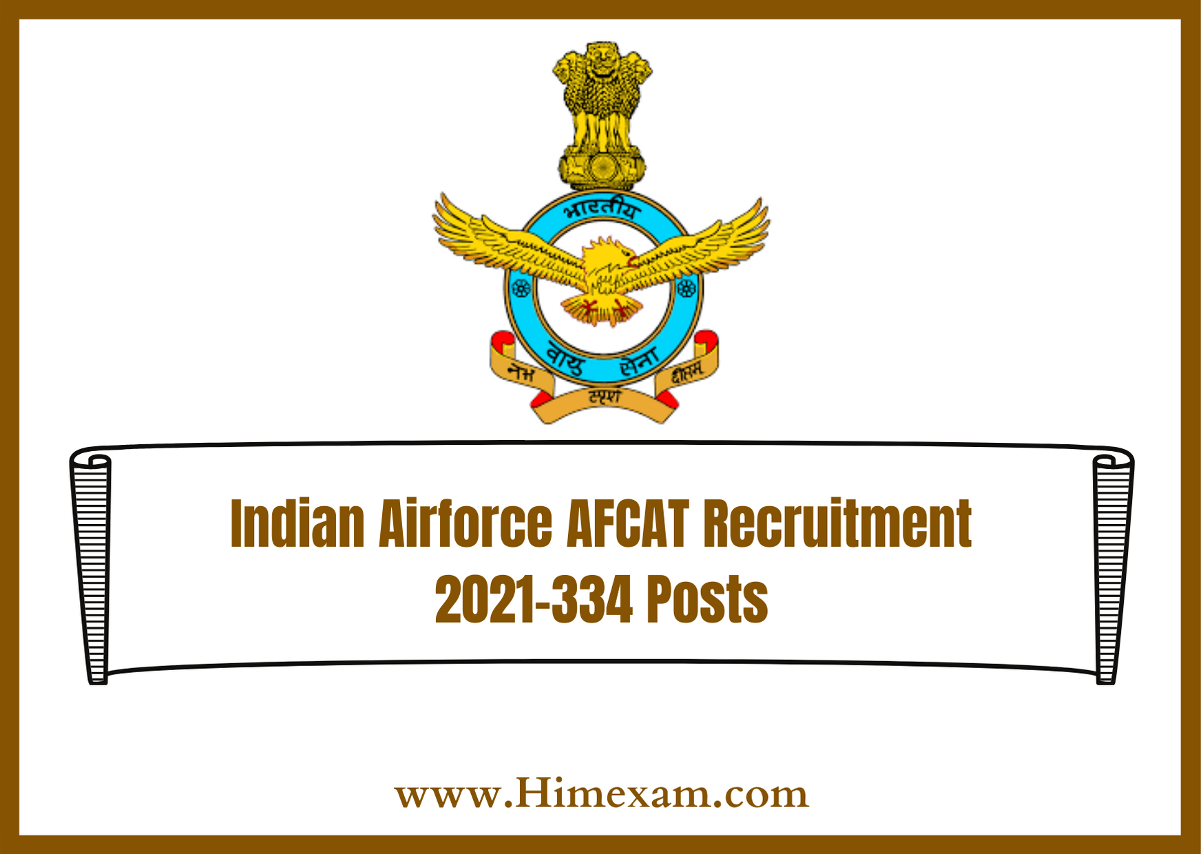 Indian Airforce AFCAT Recruitment 2021-334 Posts