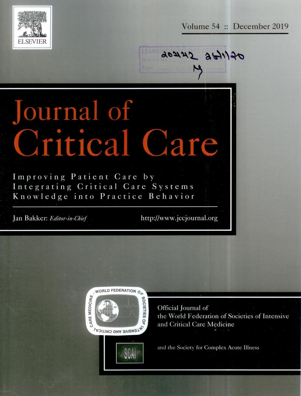 https://www.sciencedirect.com/journal/journal-of-critical-care/vol/54/suppl/C