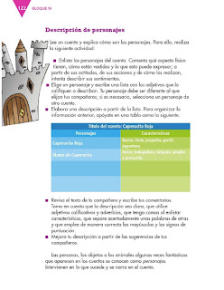 Apoyo Primaria Español 3er grado Bloque 4 lección 2 Práctica del lenguaje 11, Describir escenarios y personajes de cuentos para elaborar un juego